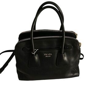 Prada Saffiano Lux Black Double Leather bag
